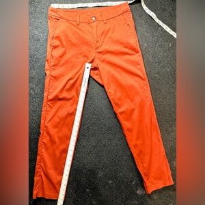 Lululemon Pants Mens 32x29  Red Orange ABC Slim Fit Chino Golf Performance Snap